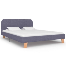 Estructura de cama sin colchón de tela gris claro 135x190 cm