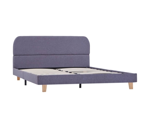 Estructura de cama sin colchón de tela gris claro 135x190 cm