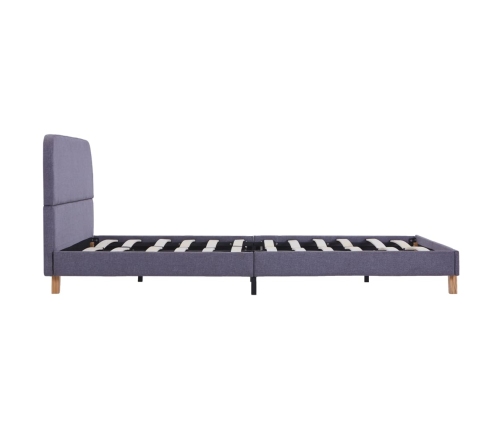 Estructura de cama sin colchón de tela gris claro 135x190 cm