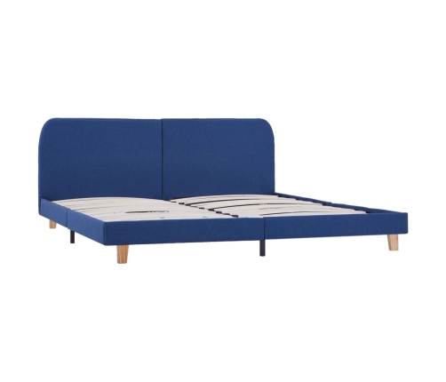 Estructura de cama sin colchón de tela azul 150x200 cm