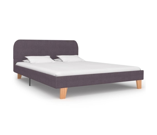 Estructura de cama sin colchón tela taupe 135x190 cm