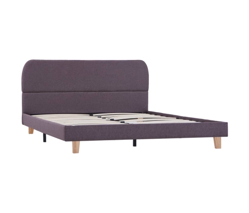 Estructura de cama sin colchón tela taupe 135x190 cm