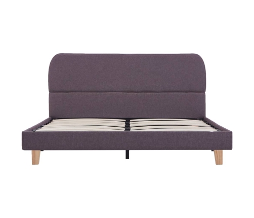 Estructura de cama sin colchón tela taupe 135x190 cm