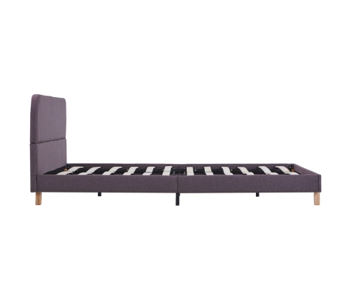 Estructura de cama sin colchón tela taupe 135x190 cm