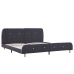 Estructura de cama tela gris oscuro 150x200 cm