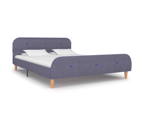 Estructura de cama sin colchón de tela gris claro 135x190 cm