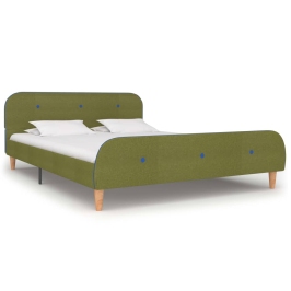 Estructura de cama sin colchón de tela verde 135x190 cm