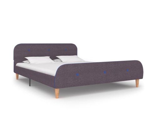 Estructura de cama sin colchón tela taupe 135x190 cm