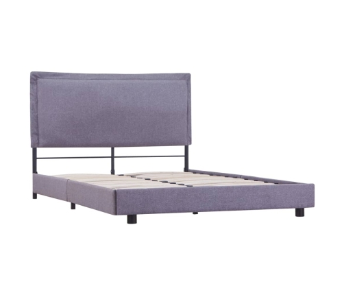 Estructura de cama sin colchón de tela gris claro 135x190 cm