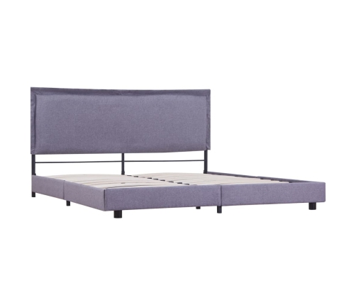 Estructura de cama tela gris claro 150x200 cm