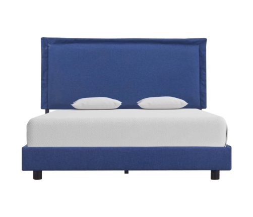 Estructura de cama sin colchón de tela azul 135x190 cm