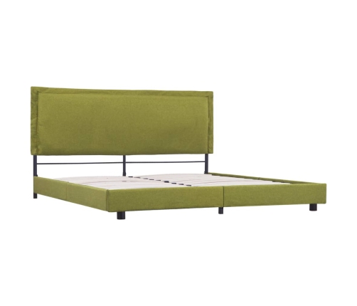 Estructura de cama sin colchón Tela verde 150x200 cm