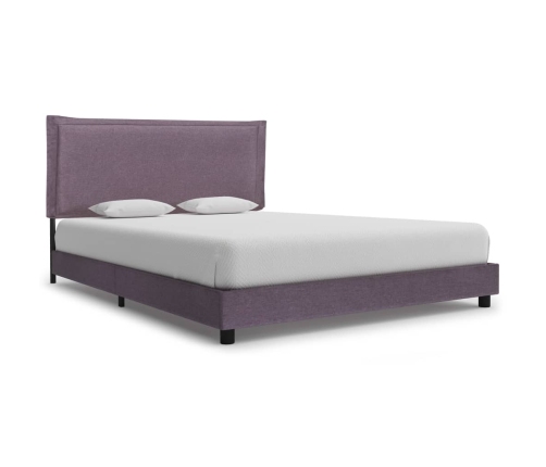 Estructura de cama sin colchón tela taupe 135x190 cm