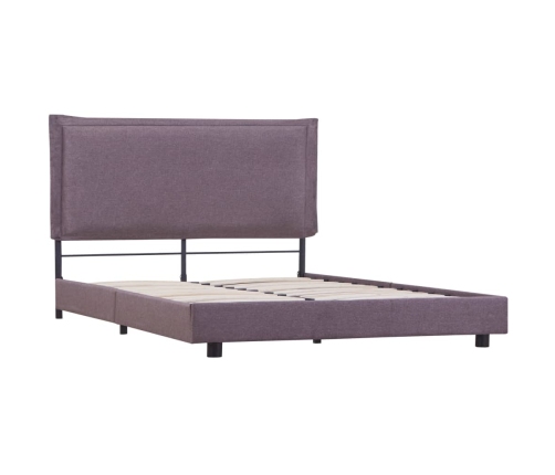 Estructura de cama sin colchón tela taupe 135x190 cm