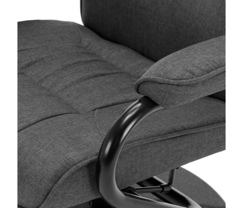 Sillón reclinable con reposapiés tela gris oscuro