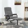 Sillón reclinable de masaje con reposapiés tela gris claro