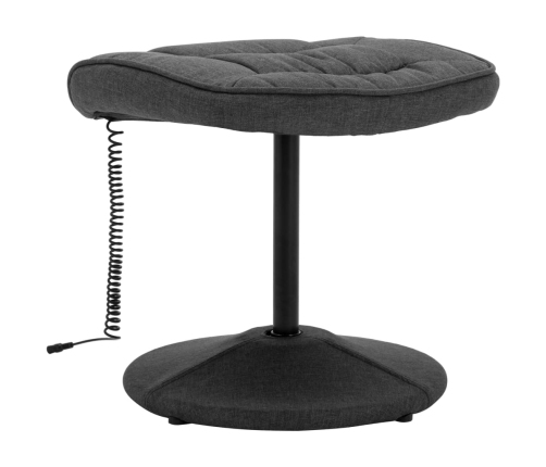 Sillón reclinable de masaje con reposapiés tela gris oscuro