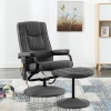 Sillón reclinable de masaje con reposapiés tela gris oscuro