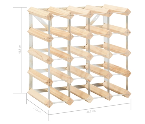 Botellero para 20 botellas de madera maciza de pino