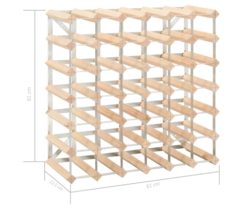 Botellero para 42 botellas de madera maciza de pino