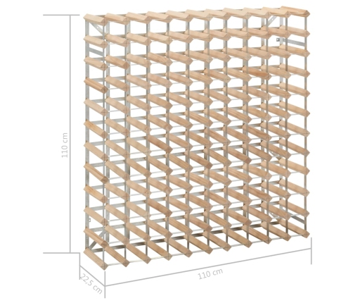 Botellero para 120 botellas de madera maciza de pino