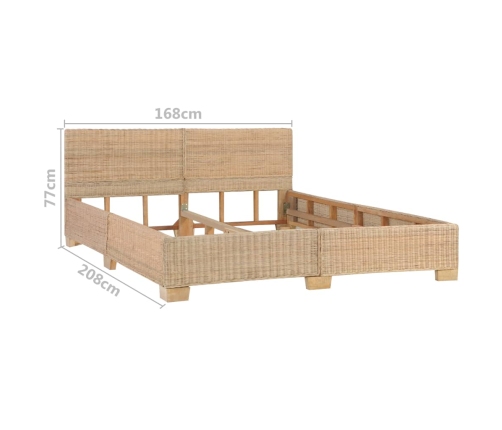 Estructura de cama tejida a mano de ratán auténtico 160x200 cm