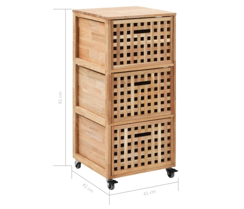 Mueble de baño madera maciza de nogal 41x41x91 cm