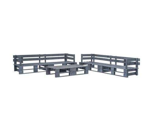 Set de muebles de palets para jardín 6 piezas madera gris