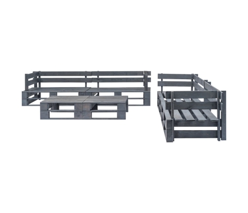Set de muebles de palets para jardín 6 piezas madera gris