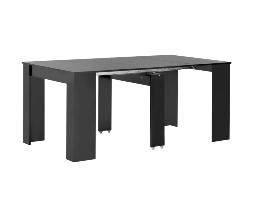 Mesa de comedor extensible negro brillante 175x90x75 cm