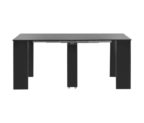 Mesa de comedor extensible negro brillante 175x90x75 cm