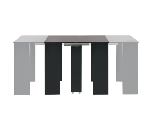 Mesa de comedor extensible negro brillante 175x90x75 cm