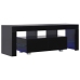 Mueble de TV con luces LED negro brillante 130x35x45 cm