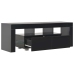 Mueble de TV con luces LED negro brillante 130x35x45 cm