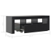 Mueble de TV con luces LED negro brillante 130x35x45 cm