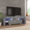 Mueble de TV con luces LED gris brillante 130x35x45 cm