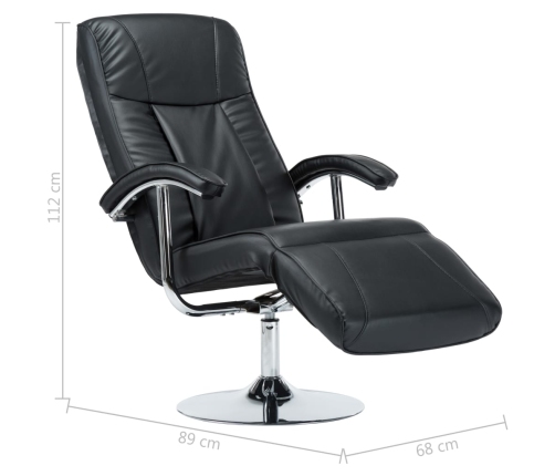 Sillón para la TV de cuero sintético negro