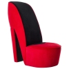 Sillón con forma de zapato de tacón terciopelo rojo