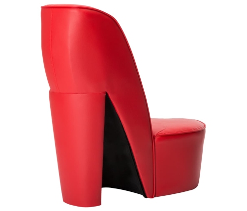 Sillón con forma de zapato de tacón cuero sintético rojo