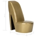 Sillón con forma de zapato de tacón cuero sintético dorado