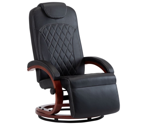 Sillón reclinable para TV de cuero sintético negro