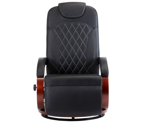 Sillón reclinable para TV de cuero sintético negro