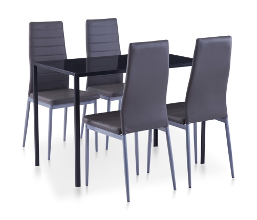 Conjunto de mesa y sillas de comedor 5 piezas gris