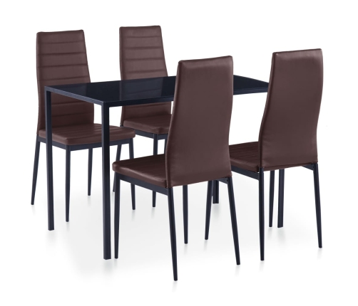 Conjunto de mesa y sillas de comedor 5 piezas marrón