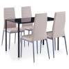 Conjunto de mesa y sillas de comedor 5 piezas color capuchino