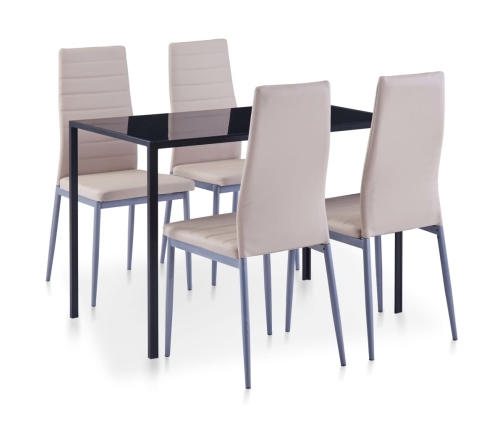 Conjunto de mesa y sillas de comedor 5 piezas color capuchino