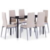 Conjunto de mesa y sillas de comedor 7 piezas color capuchino