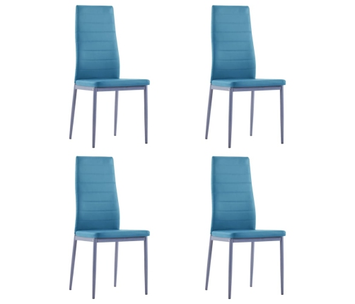 Conjunto de mesa y sillas de comedor 5 piezas azul