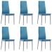 Conjunto de mesa y sillas de comedor 7 piezas azul