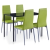 Conjunto de mesa y sillas de comedor 5 piezas verde